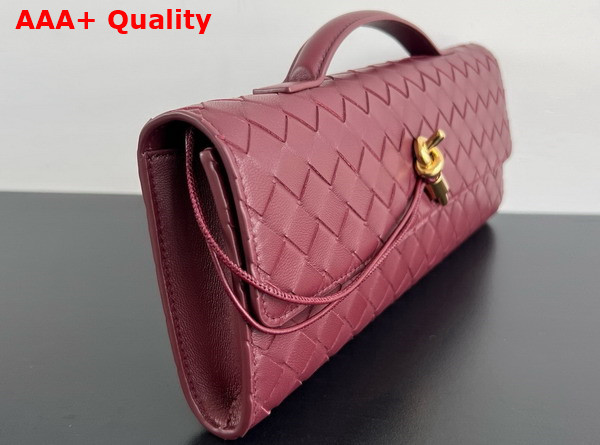 Bottega Veneta Andiamo Clutch in Barolo Intrecciato Leather Replica