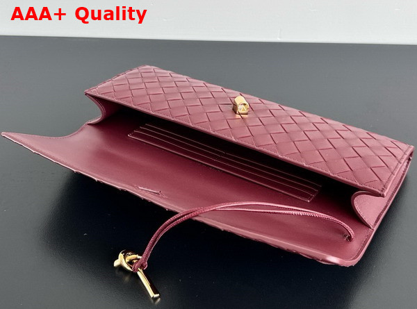 Bottega Veneta Andiamo Clutch in Barolo Intrecciato Leather Replica
