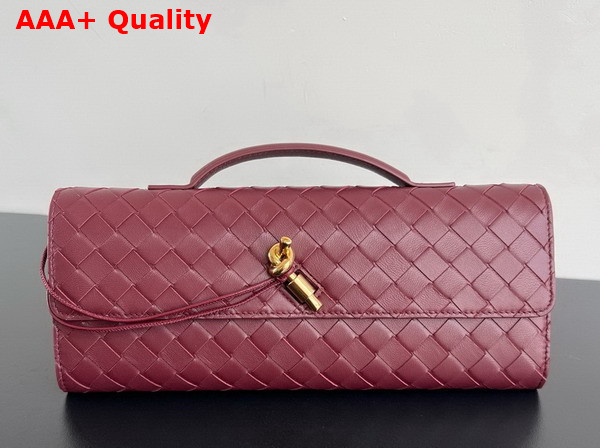 Bottega Veneta Andiamo Clutch in Barolo Intrecciato Leather Replica