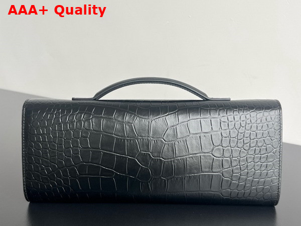 Bottega Veneta Andiamo Clutch in Black Alligator Leather Replica