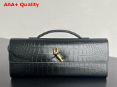 Bottega Veneta Andiamo Clutch in Black Alligator Leather Replica