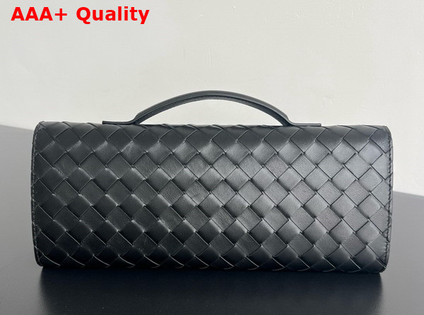 Bottega Veneta Andiamo Clutch in Black Intrecciato Leather Replica