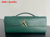 Bottega Veneta Andiamo Clutch in Emerald Green Alligator Leather Replica