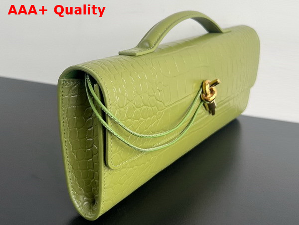 Bottega Veneta Andiamo Clutch in Matcha Alligator Leather Replica
