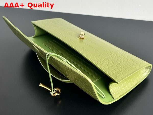 Bottega Veneta Andiamo Clutch in Matcha Alligator Leather Replica