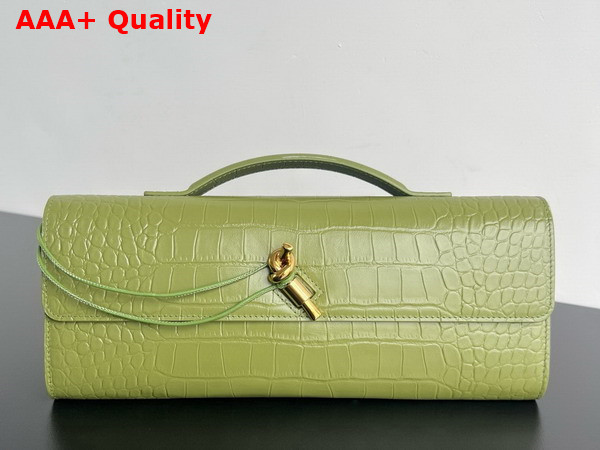 Bottega Veneta Andiamo Clutch in Matcha Alligator Leather Replica