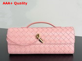 Bottega Veneta Andiamo Clutch in Rose Intrecciato Leather Replica