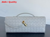 Bottega Veneta Andiamo Clutch in Sterling Intrecciato Leather Replica