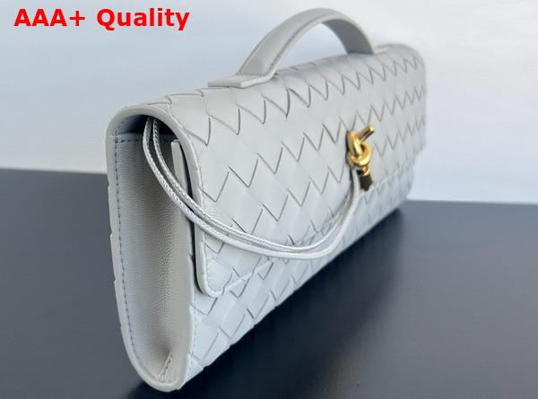 Bottega Veneta Andiamo Clutch in Sterling Intrecciato Leather Replica