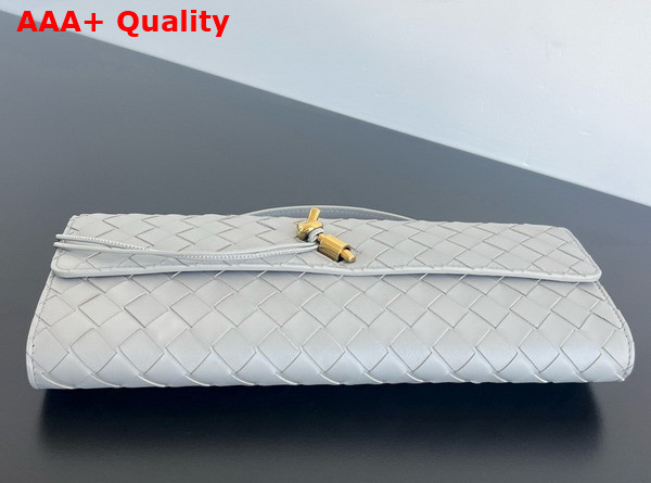 Bottega Veneta Andiamo Clutch in Sterling Intrecciato Leather Replica
