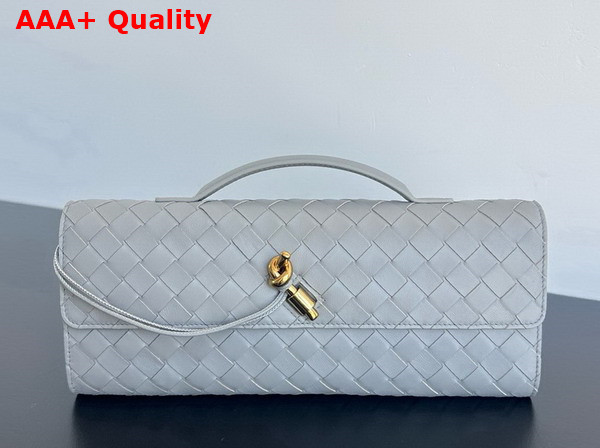 Bottega Veneta Andiamo Clutch in Sterling Intrecciato Leather Replica
