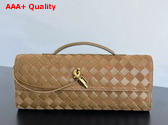 Bottega Veneta Andiamo Clutch in Tan Intrecciato Leather and Suede Leather Replica