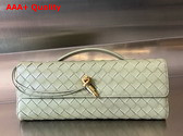 Bottega Veneta Andiamo Clutch in Travertine Intrecciato Leather Replica