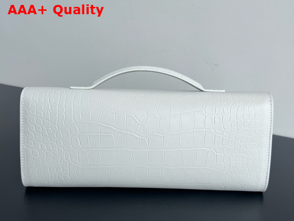Bottega Veneta Andiamo Clutch in White Alligator Leather Replica