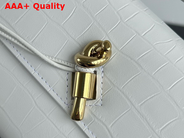 Bottega Veneta Andiamo Clutch in White Alligator Leather Replica