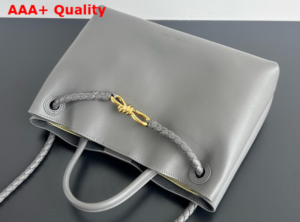 Bottega Veneta Andiamo Top Handle Bag in Silky Calf Leather Lapilli Travertine Replica