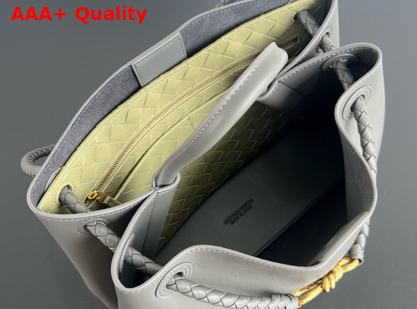 Bottega Veneta Andiamo Top Handle Bag in Silky Calf Leather Lapilli Travertine Replica