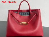 Bottega Veneta Andiamo Top Handle Bag in Silky Calf Leather Rosewood Space Replica