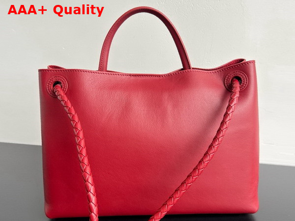 Bottega Veneta Andiamo Top Handle Bag in Silky Calf Leather Rosewood Space Replica