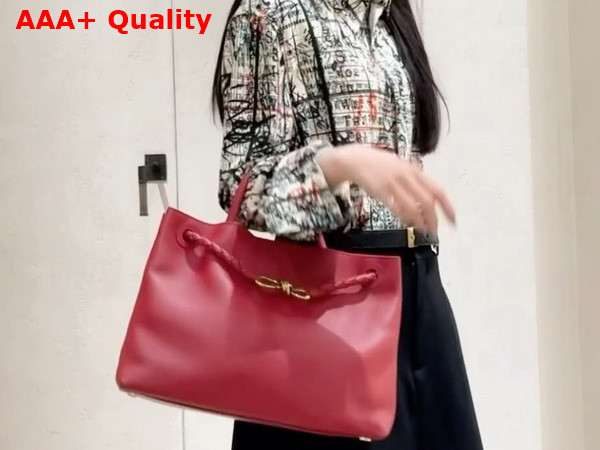 Bottega Veneta Andiamo Top Handle Bag in Silky Calf Leather Rosewood Space Replica