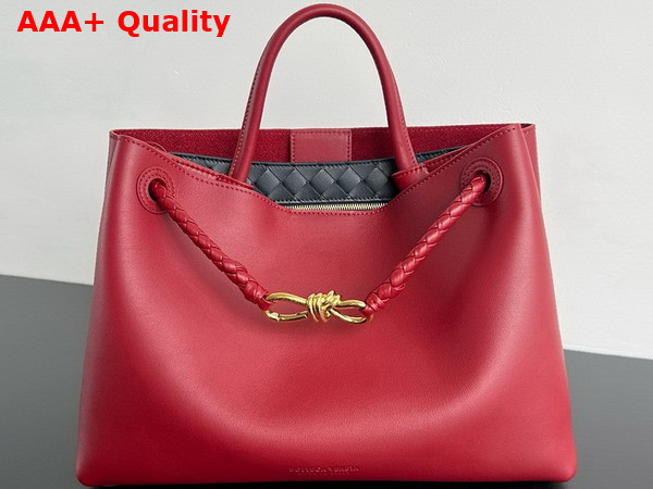 Bottega Veneta Andiamo Top Handle Bag in Silky Calf Leather Rosewood Space Replica