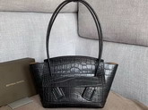 Bottega Veneta Arco 33 Bag in Black Croc Embossed Calfskin