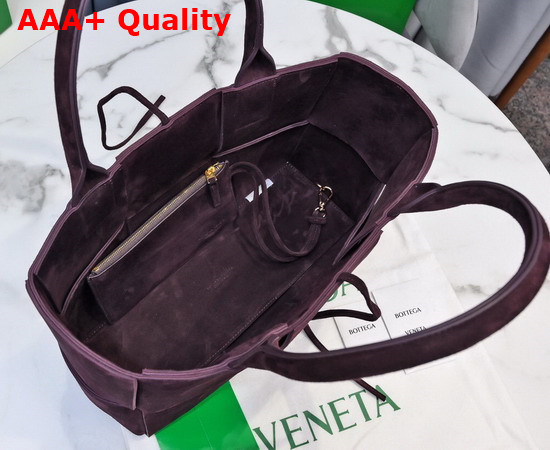 Bottega Veneta Arco Tote in Grape Suede Calfskin Replica