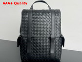 Bottega Veneta Back To School Backpack in Black Intrecciato Leather 805971 Replica