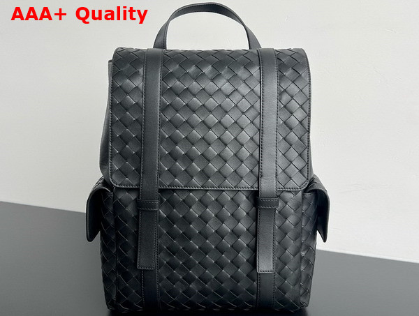 Bottega Veneta Back To School Backpack in Black Intrecciato Leather 805971 Replica