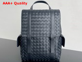 Bottega Veneta Back To School Backpack in Navy Blue Intrecciato Leather 805971 Replica