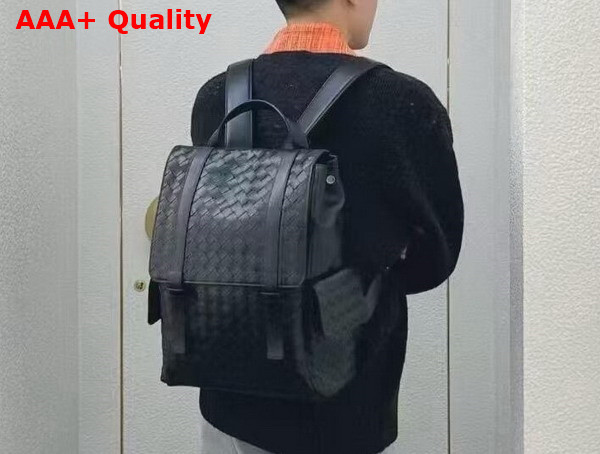 Bottega Veneta Back To School Backpack in Navy Blue Intrecciato Leather 805971 Replica