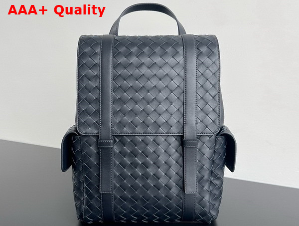 Bottega Veneta Back To School Backpack in Navy Blue Intrecciato Leather 805971 Replica