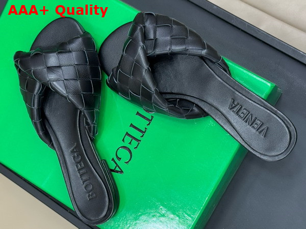 Bottega Veneta Blink Flat Mule Black Intrecciato Leather Replica