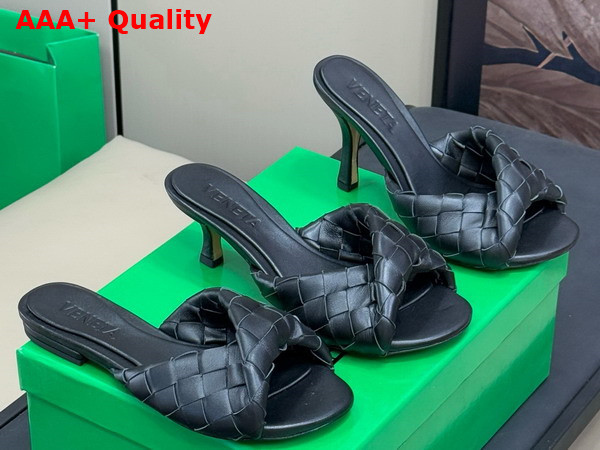 Bottega Veneta Blink Flat Mule Black Intrecciato Leather Replica
