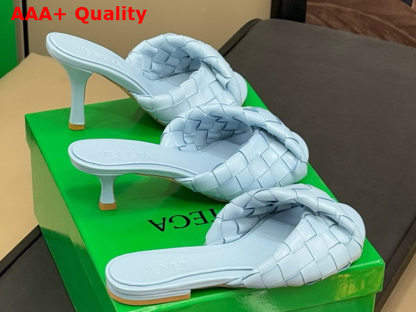 Bottega Veneta Blink Flat Mule Light Blue Intrecciato Leather Replica