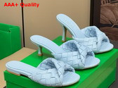 Bottega Veneta Blink Flat Mule Light Blue Intrecciato Leather Replica