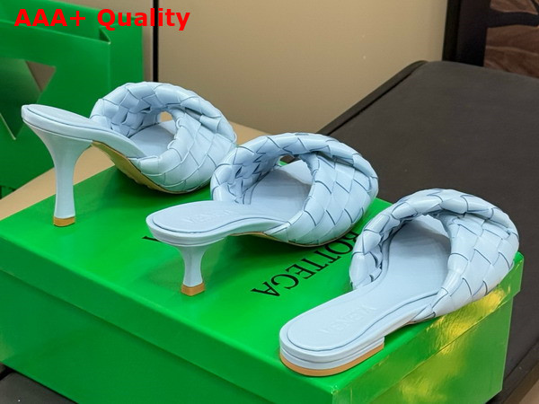 Bottega Veneta Blink Flat Mule Light Blue Intrecciato Leather Replica