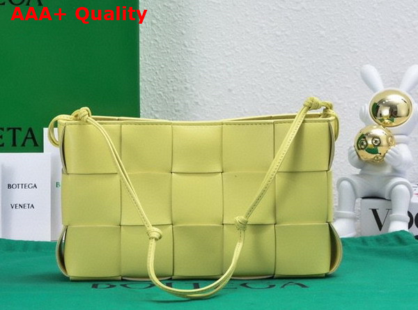 Bottega Veneta Cassette Pouch On Strap Sherbert Intreccio Leather Replica
