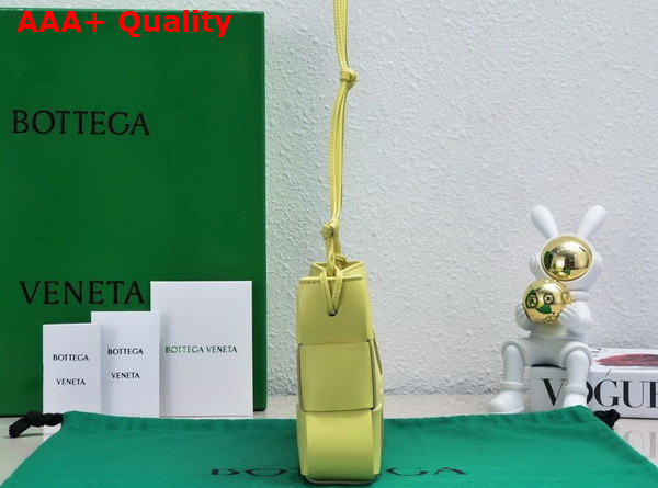 Bottega Veneta Cassette Pouch On Strap Sherbert Intreccio Leather Replica