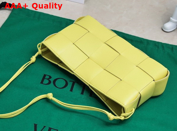 Bottega Veneta Cassette Pouch On Strap Sherbert Intreccio Leather Replica