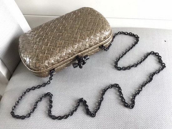 Bottega Veneta Chain Knot in Glazed Calf Leather Gold