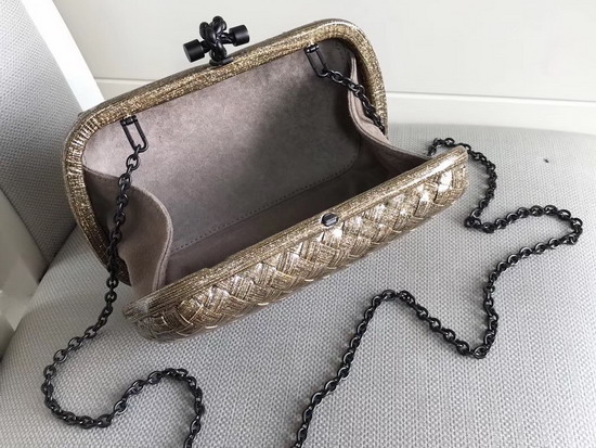 Bottega Veneta Chain Knot in Glazed Calf Leather Gold