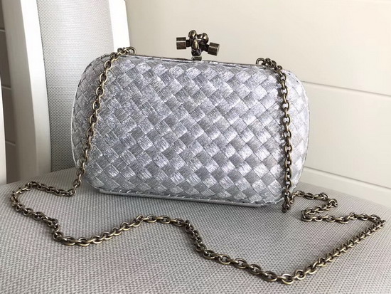 Bottega Veneta Chain Knot in Shiny Silver Glazed Calf Leather