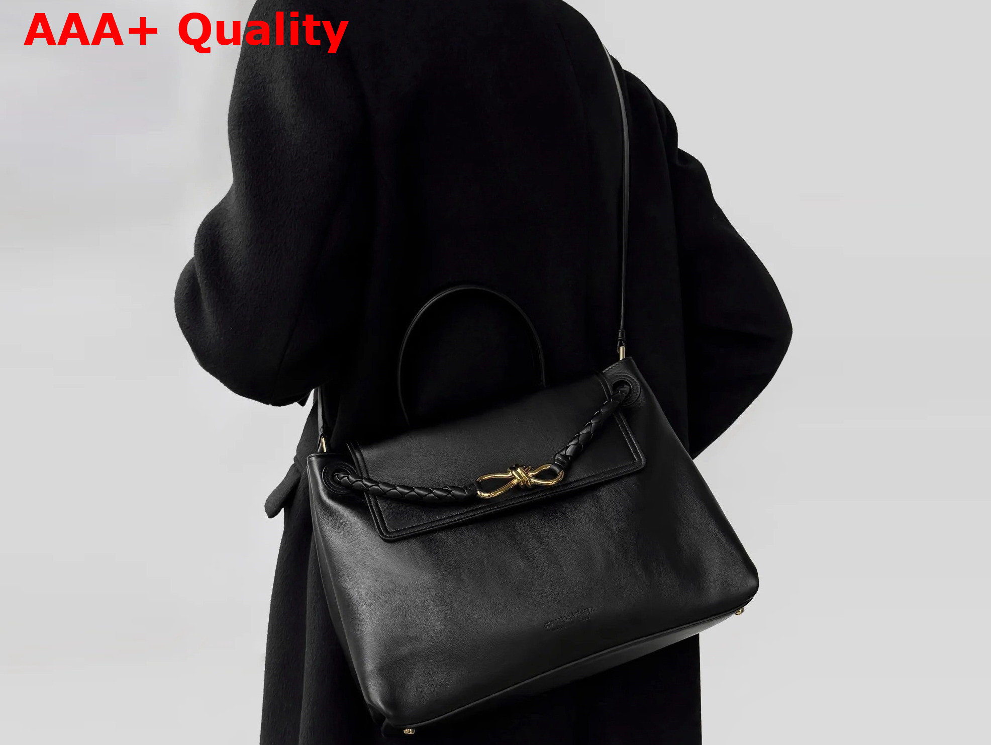 Bottega Veneta Ciao Ciao Top Handle Bag in Black Silky Calf Leather Replica
