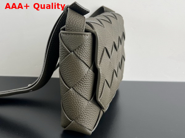 Bottega Veneta Diago Crossbody Bag in Dark Green Grained Intreccio Leather Replica