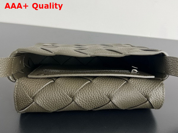 Bottega Veneta Diago Crossbody Bag in Dark Green Grained Intreccio Leather Replica