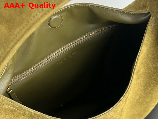 Bottega Veneta Hop Bag in Olive Suede Leather Replica