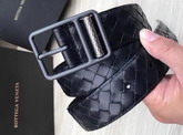 Bottega Veneta Intrecciato Calf Belt in Black