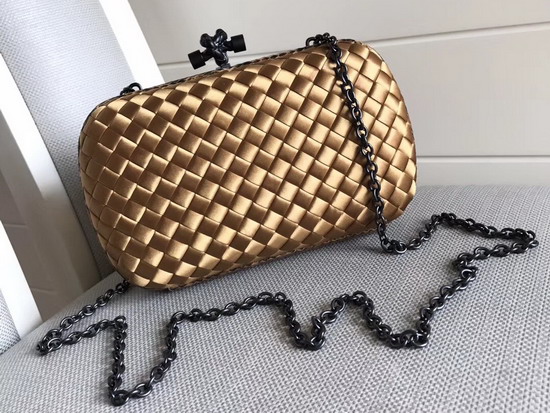 Bottega Veneta Intrecciato Impero Chain Knot in Gold Silk