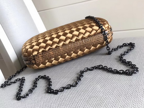 Bottega Veneta Intrecciato Impero Chain Knot in Gold Silk